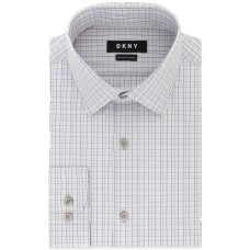 DKNY Men’s Classic/Regular Fit Stretch Check Dress Shirts