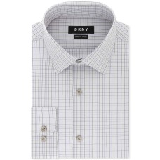 DKNY Men’s Classic/Regular Fit Stretch Check Dress Shirts