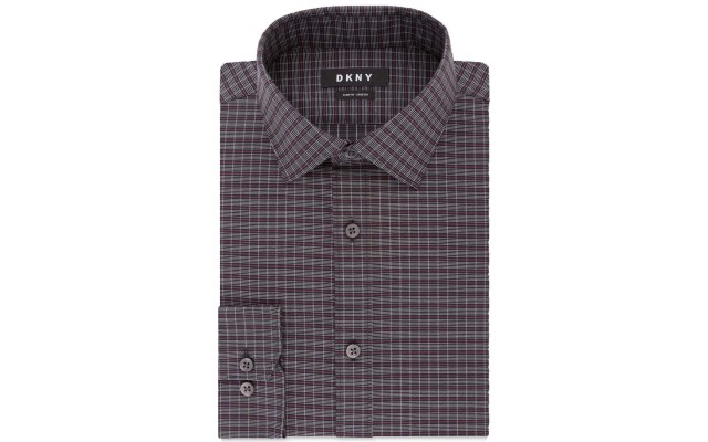  Men’s Slim-Fit Performance Stretch Wrinkle-Resistant Check Dress Shirts