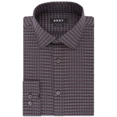 DKNY Men’s Slim-Fit Performance Stretch Wrinkle-Resistant Check Dress Shirts