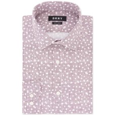 DKNY Men’s Slim-Fit Performance Stretch Wrinkle-Resistant Print Dress Shirts