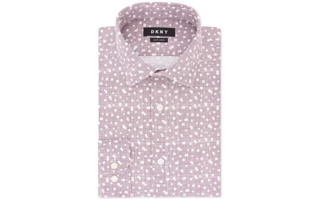  Men’s Slim-Fit Performance Stretch Wrinkle-Resistant Print Dress Shirts