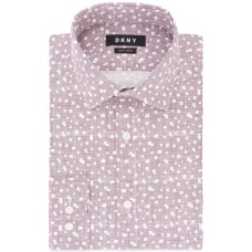 DKNY Men’s Slim-Fit Performance Stretch Wrinkle-Resistant Print Dress Shirts