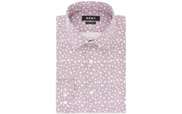  Men’s Slim-Fit Performance Stretch Wrinkle-Resistant Print Dress Shirts