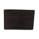  Men’s Suede Card Case (Gray, One Size)