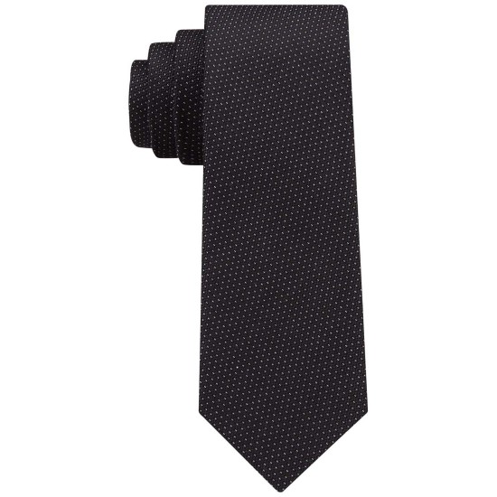 Men’s Textured Dash Slim Tie (Black)