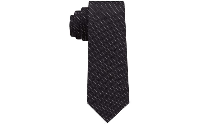  Men’s Textured Dash Slim Tie (Black)