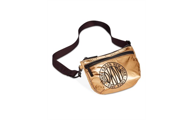  Metallic-Foil Logo Belt Bag (Gold, M/L)