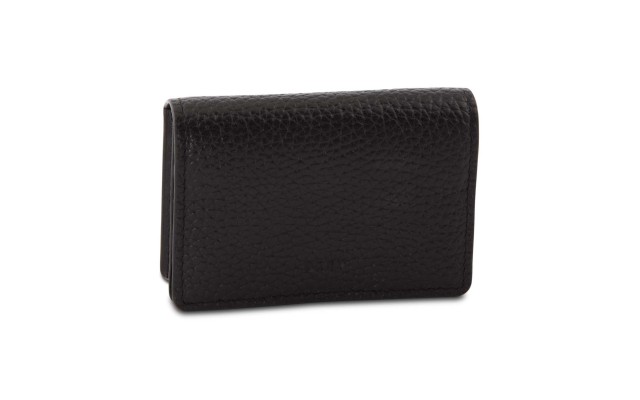  Pebble Leather Card Holder (Black)