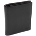  Pebble Leather Zip-Pocket Passcase Wallet, Black