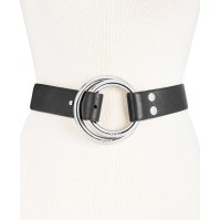 DKNY Women's Double-Ring Pull-Back Leather Belt