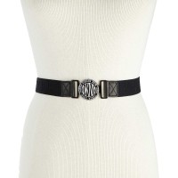 DKNY Women's Logo-buckle Webbed Stretch Belt