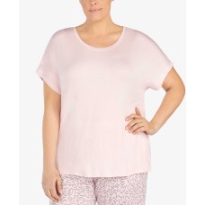 DKNY Women's Plus Size Petal-Back Chiffon-Panel Top