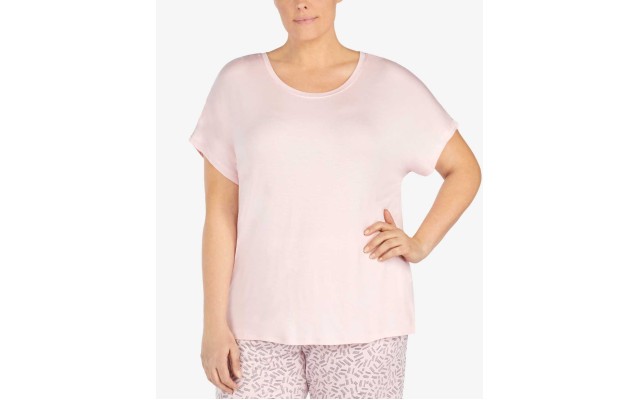  Women's Plus Size Petal-Back Chiffon-Panel Top
