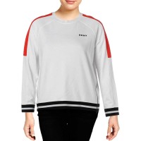 DKNY Women's Sport Colorblocked Varsity-Stripe Pullover Blouse Tops