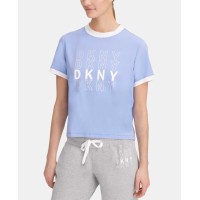 DKNY Women's Sport Logo Ringer T-Shirt Tops