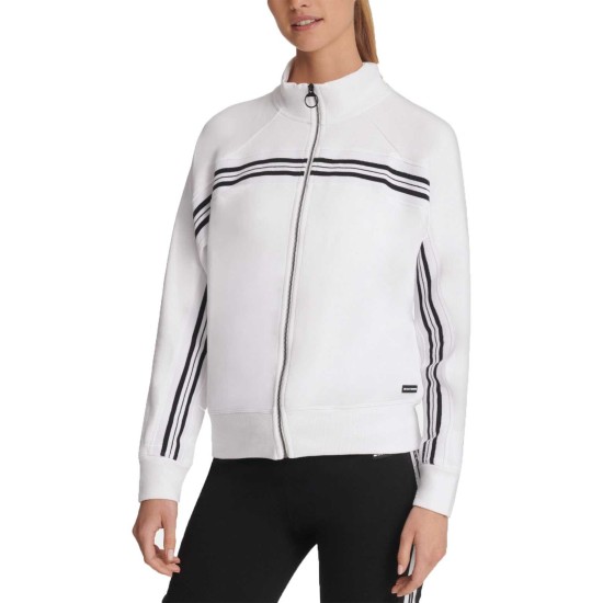  Women's Sport Zip Sweatshirts, White, X-Large