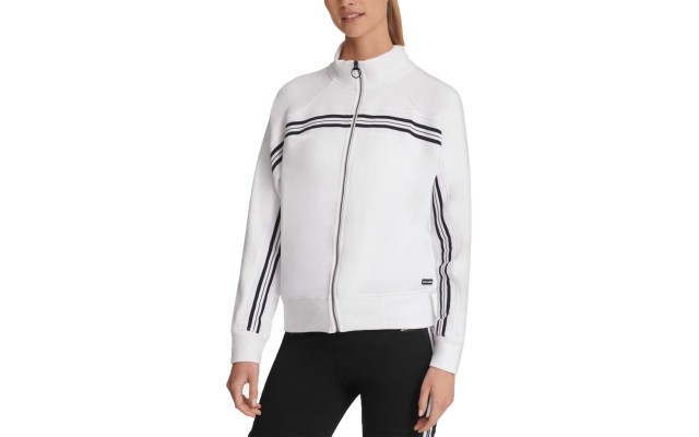  Women's Sport Zip Sweatshirts, White, X-Large