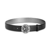 DKNY Women's Subway Token Logo-Buckle Belt
