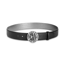 DKNY Women's Subway Token Logo-Buckle Belt