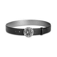 DKNY Women's Subway Token Logo-Buckle Belt
