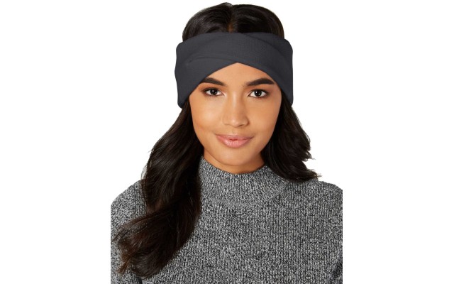  Women’s Twisted Ribbed-Knit Headband (Charcoal)