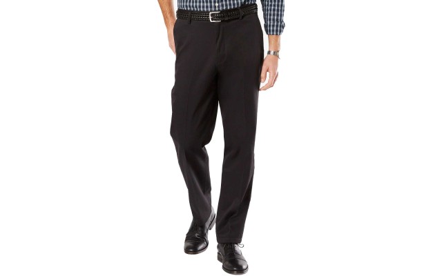  Men’s Big and Tall Classic Fit Easy Pants (Black/Stretch, 36W x 38L)