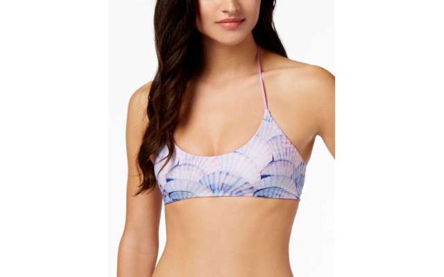  Halter Bralette Top Women’s Swimsuit (Shell Print, S)