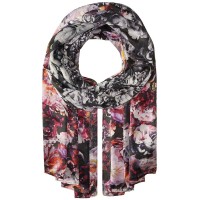 Echo Design Bed of Roses Oblong Black Scarves