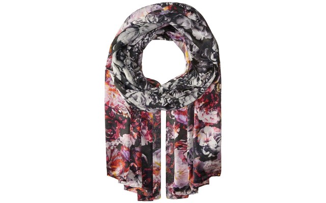 Echo Design Bed of Roses Oblong Black Scarves