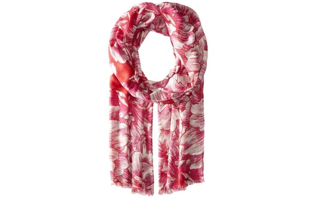 Echo Design Painted Floral Wrap Ruby Scarves