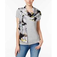Echo Flutter Silk Scarf Black ONE SIZE