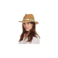 Echo Panama Hat with Interchangeable Bands (One Size, White)