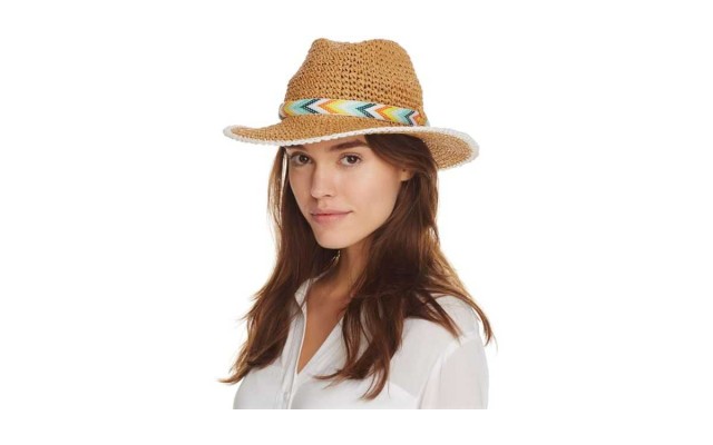  Panama Hat with Interchangeable Bands (One Size, White)
