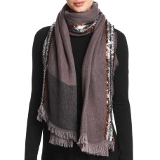 Echo Pleated Wrap Scarf (Medium Gray, One Size)