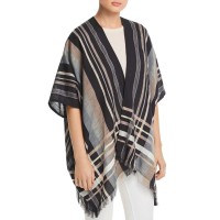 Echo Poolside Plaid Open Scarf (Black, One Size)