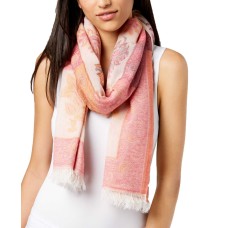 Echo Women’s Lotus Floral Jacquard Fringed Scarf (Pink)