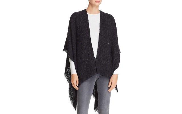  Women’s Metallic Tweed Ruana Poncho