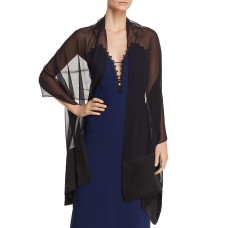 Echo  Women’s Silk Chiffon & Satin Wrap (Black)