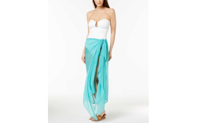  Women's Solid Crinkle Wrap & Scarves, Caribbean Sea
