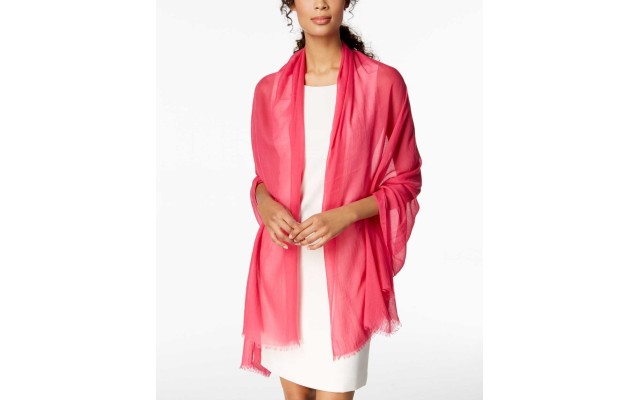  Women's Solid Crinkle Wrap & Scarves, Pink