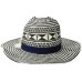  Wow Appliqued Panama Hat (One Size, Black)