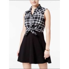 Emerald Sundae Women’s Plaid Shirt A‑line Dress