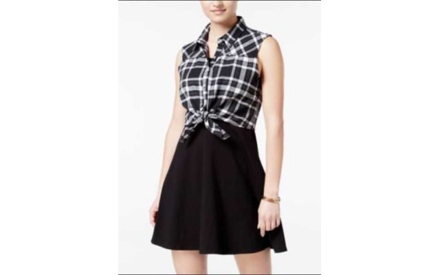  Women’s Plaid Shirt A‑line Dress