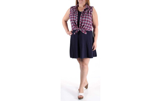  Women’s Plaid Shirt A‑line Dress