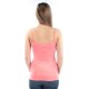  Women's  Reversible Basic Camisole Shirt Tank Tops, Coral, Small
