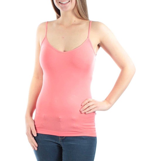  Women's  Reversible Basic Camisole Shirt Tank Tops, Coral, Small