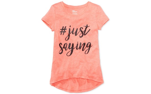 Epic Thread #JustSaying Graphic-Print High-Low Top, Big Girls (Lava Guava, S)