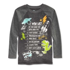 Epic Threads 3T/3 Graphic-Print Long-Sleeve T-Shirt, Little Boys – Grey