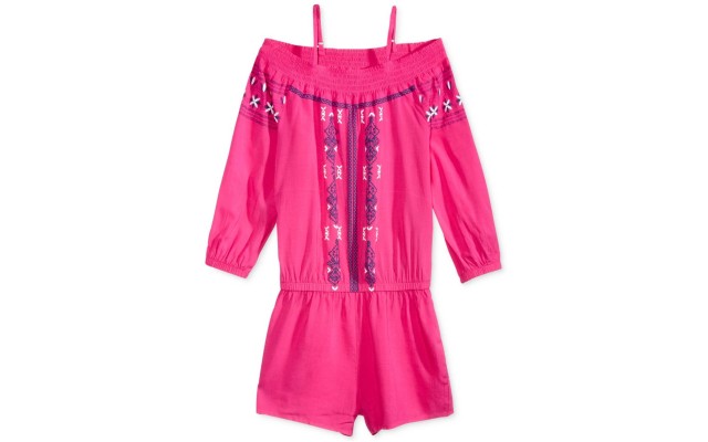  Big Girls Smocked Printed Rompers
